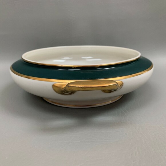 Royal Jackson Tureen Green Gold Band White Handles without Lid - Picture 7 of 10